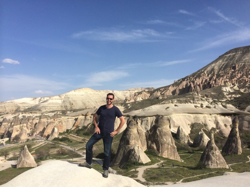 Posing with the fairy chimneys